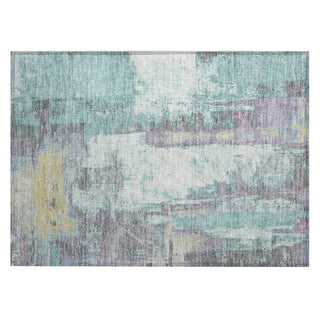 Piper Looms Chantille Abstract ACN1984 Teal Machine Washable Area Rug Scatter Main Image