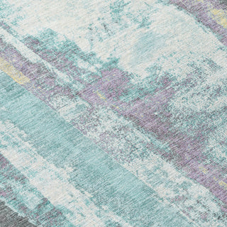 Piper Looms Chantille Abstract ACN1984 Teal Machine Washable Area Rug Swatch Image