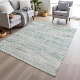 Piper Looms Chantille Abstract ACN1985 Aloe Machine Washable Area Rug Lifestyle Image Feature