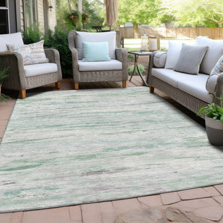 Piper Looms Chantille Abstract ACN1985 Aloe Machine Washable Area Rug Outdoor Lifestyle Image Feature