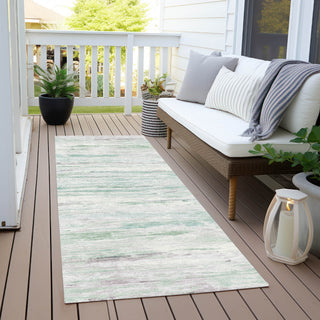 Piper Looms Chantille Abstract ACN1985 Aloe Machine Washable Area Rug Runner Outdoor Lifestyle Image Feature