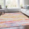 Piper Looms Chantille Abstract ACN1985 Coral Machine Washable Area Rug Lifestyle Image Feature