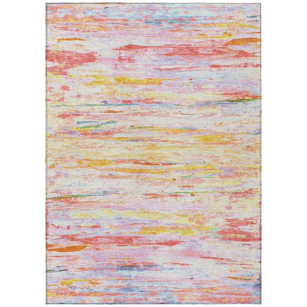 Piper Looms Chantille Abstract ACN1985 Coral Machine Washable Area Rug main image