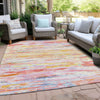 Piper Looms Chantille Abstract ACN1985 Coral Machine Washable Area Rug Outdoor Lifestyle Image Feature