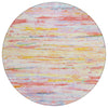Piper Looms Chantille Abstract ACN1985 Coral Machine Washable Area Rug Round Main Image
