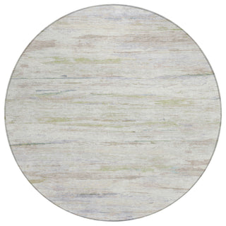 Piper Looms Chantille Abstract ACN1985 Ivory Machine Washable Area Rug Round Main Image