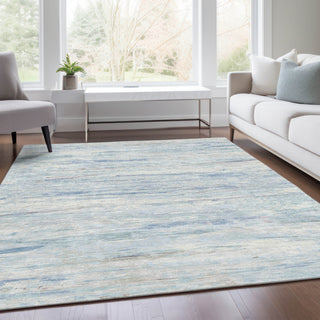 Piper Looms Chantille Abstract ACN1985 Sky Machine Washable Area Rug Lifestyle Image Feature
