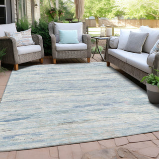 Piper Looms Chantille Abstract ACN1985 Sky Machine Washable Area Rug Outdoor Lifestyle Image Feature
