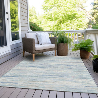 Piper Looms Chantille Abstract ACN1985 Sky Machine Washable Area Rug Outdoor Lifestyle Image Feature