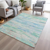 Piper Looms Chantille Abstract ACN1985 Teal Machine Washable Area Rug Lifestyle Image Feature