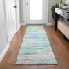 Piper Looms Chantille Abstract ACN1985 Teal Machine Washable Area Rug Runner Lifestyle Image Feature