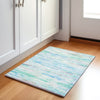 Piper Looms Chantille Abstract ACN1985 Teal Machine Washable Area Rug Scatter Lifestyle Image Feature