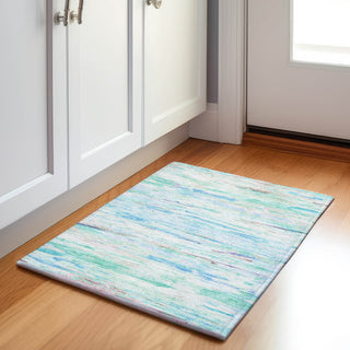 Piper Looms Chantille Abstract ACN1985 Teal Machine Washable Area Rug Scatter Lifestyle Image Feature
