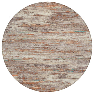 Piper Looms Chantille Abstract ACN1985 Terracotta Machine Washable Area Rug Round Main Image