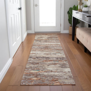 Piper Looms Chantille Abstract ACN1985 Terracotta Machine Washable Area Rug Runner Lifestyle Image Feature
