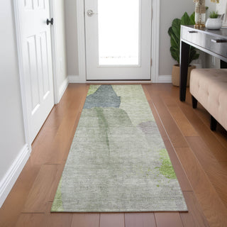 Piper Looms Chantille Abstract ACN1986 Aloe Machine Washable Area Rug Runner Lifestyle Image Feature