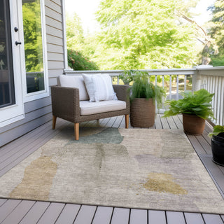 Piper Looms Chantille Abstract ACN1986 Beige Machine Washable Area Rug Outdoor Lifestyle Image Feature