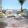 Piper Looms Chantille Abstract ACN1986 Blush Machine Washable Area Rug Round Outdoor Lifestyle Image Feature