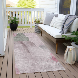 Piper Looms Chantille Abstract ACN1986 Blush Machine Washable Area Rug Runner Outdoor Lifestyle Image Feature