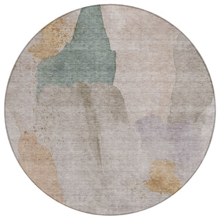 Piper Looms Chantille Abstract ACN1986 Copper Machine Washable Area Rug Round Main Image