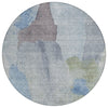 Piper Looms Chantille Abstract ACN1986 Denim Machine Washable Area Rug Round Main Image