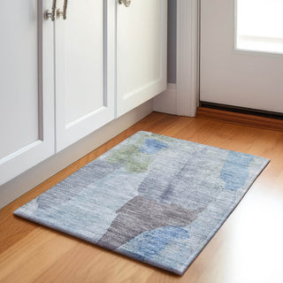Piper Looms Chantille Abstract ACN1986 Denim Machine Washable Area Rug Scatter Lifestyle Image Feature