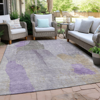 Piper Looms Chantille Abstract ACN1986 Lavender Machine Washable Area Rug Outdoor Lifestyle Image Feature