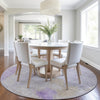 Piper Looms Chantille Abstract ACN1986 Lavender Machine Washable Area Rug Round Lifestyle Image Feature