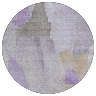 Piper Looms Chantille Abstract ACN1986 Lavender Machine Washable Area Rug Round Main Image