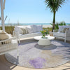 Piper Looms Chantille Abstract ACN1986 Lavender Machine Washable Area Rug Round Outdoor Lifestyle Image Feature