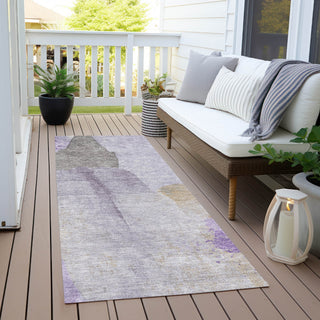 Piper Looms Chantille Abstract ACN1986 Lavender Machine Washable Area Rug Runner Outdoor Lifestyle Image Feature