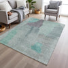 Piper Looms Chantille Abstract ACN1986 Teal Machine Washable Area Rug Lifestyle Image Feature