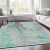 Piper Looms Chantille Abstract ACN1986 Teal Machine Washable Area Rug Lifestyle Image Feature
