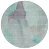 Piper Looms Chantille Abstract ACN1986 Teal Machine Washable Area Rug Round Main Image