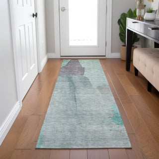 Piper Looms Chantille Abstract ACN1986 Teal Machine Washable Area Rug Runner Lifestyle Image Feature