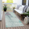 Piper Looms Chantille Abstract ACN1986 Teal Machine Washable Area Rug Runner Outdoor Lifestyle Image Feature