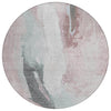 Piper Looms Chantille Abstract ACN1987 Blush Machine Washable Area Rug Round Main Image