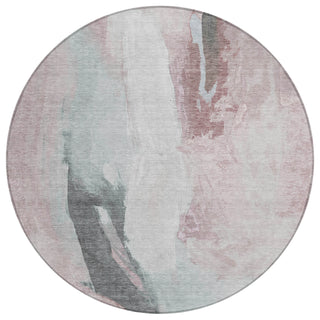 Piper Looms Chantille Abstract ACN1987 Blush Machine Washable Area Rug Round Main Image
