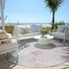 Piper Looms Chantille Abstract ACN1987 Blush Machine Washable Area Rug Round Outdoor Lifestyle Image Feature