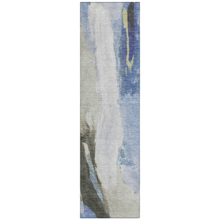 Piper Looms Chantille Abstract ACN1987 Denim Machine Washable Area Rug Runner Main Image