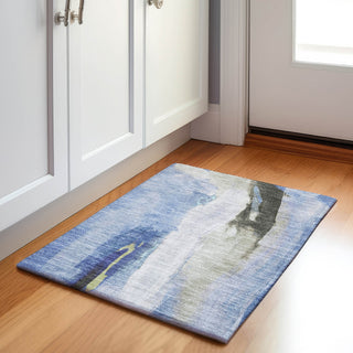Piper Looms Chantille Abstract ACN1987 Denim Machine Washable Area Rug Scatter Lifestyle Image Feature