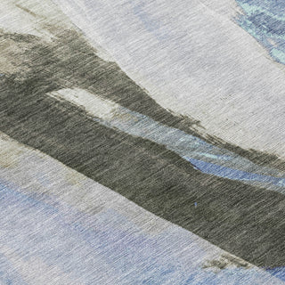 Piper Looms Chantille Abstract ACN1987 Denim Machine Washable Area Rug Swatch Image