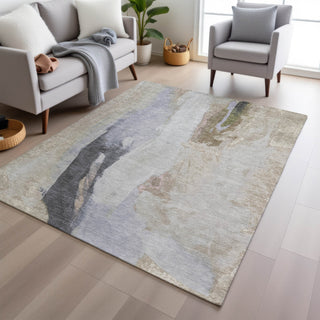 Piper Looms Chantille Abstract ACN1987 Ivory Machine Washable Area Rug Lifestyle Image Feature