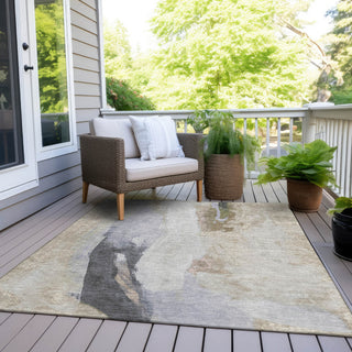 Piper Looms Chantille Abstract ACN1987 Ivory Machine Washable Area Rug Outdoor Lifestyle Image Feature