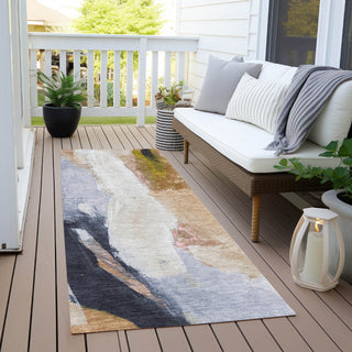 Piper Looms Chantille Abstract ACN1987 Putty Machine Washable Area Rug Runner Outdoor Lifestyle Image Feature