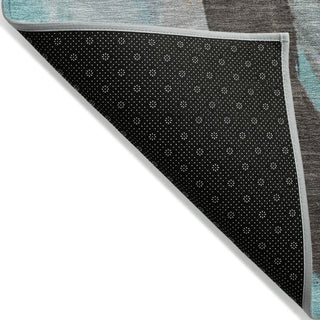 Piper Looms Chantille Abstract ACN1987 Teal Machine Washable Area Rug Backing Image