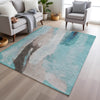 Piper Looms Chantille Abstract ACN1987 Teal Machine Washable Area Rug Lifestyle Image Feature