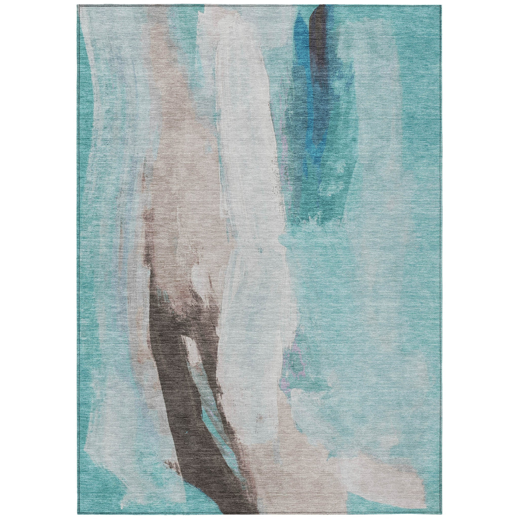 Piper Looms Chantille Abstract ACN1987 Teal Machine Washable Area Rug main image