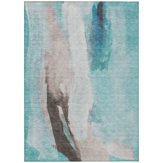 Piper Looms Chantille Abstract ACN1987 Teal Machine Washable Area Rug main image