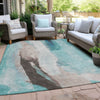 Piper Looms Chantille Abstract ACN1987 Teal Machine Washable Area Rug Outdoor Lifestyle Image Feature